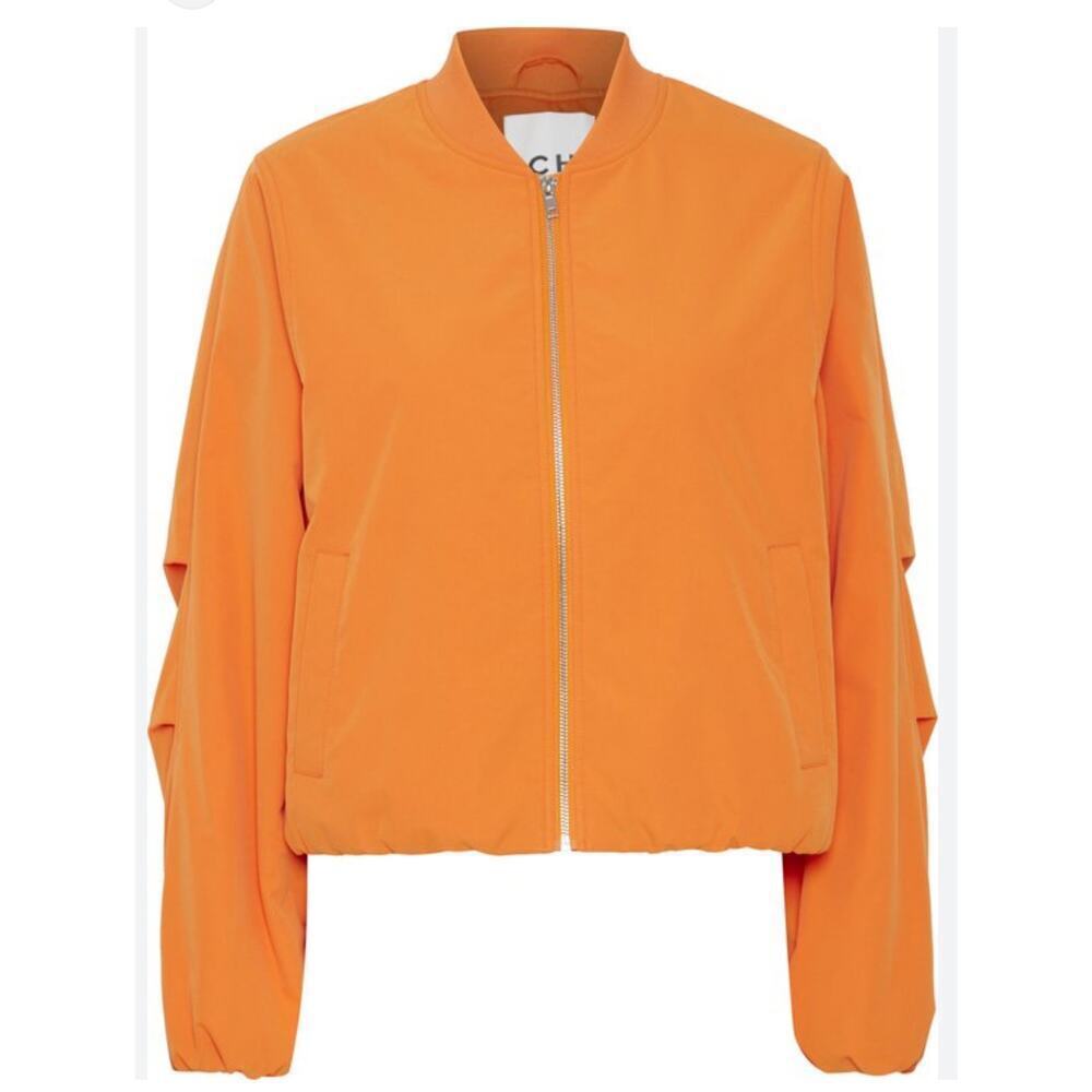 Anthropologie ICHI IHELISO JA Bomber Jacket size 38 Orange Full zip unisex